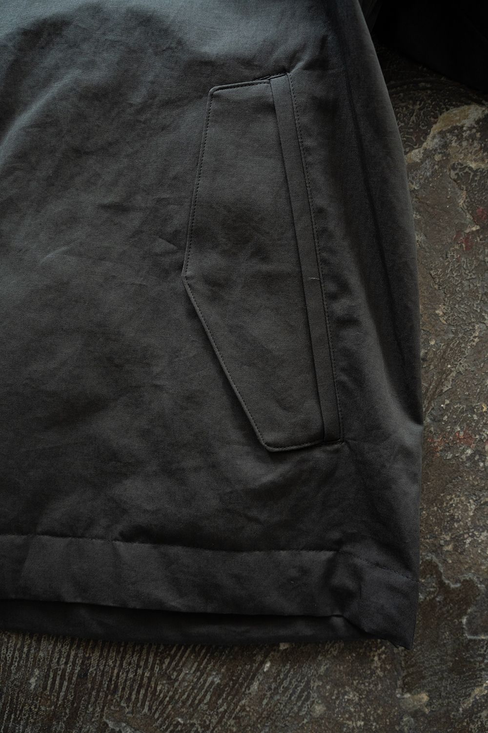 【26SS】コットン×リネンスタンドカラーブルゾン(CHARCOAL)