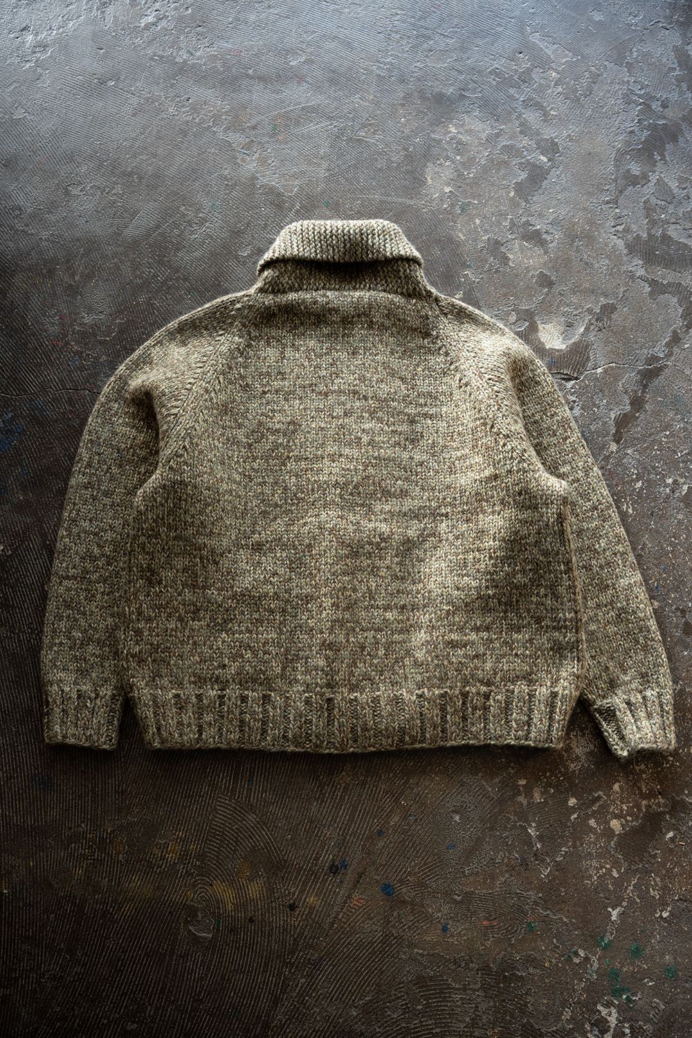 yak/lambs multi ply HAND KNITTING cowichan sweater(SUNNY)