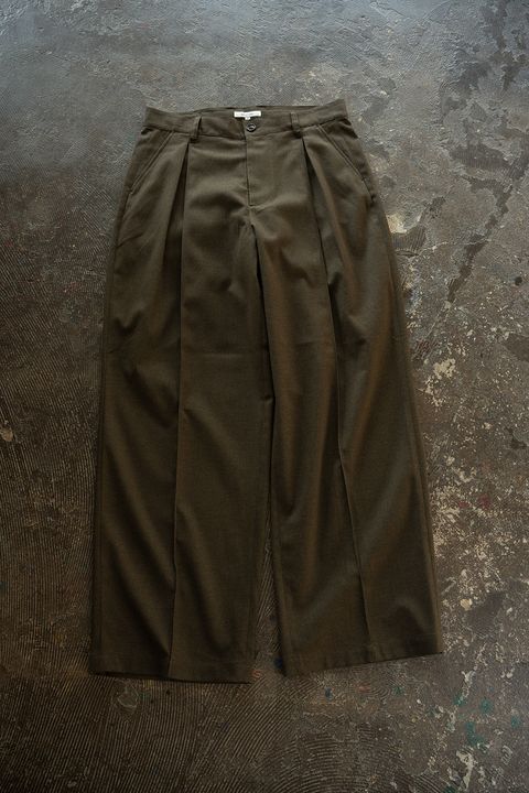 【26AW】2-Tack Wide Slacks/2タックワイドスラックス(OLIVE)