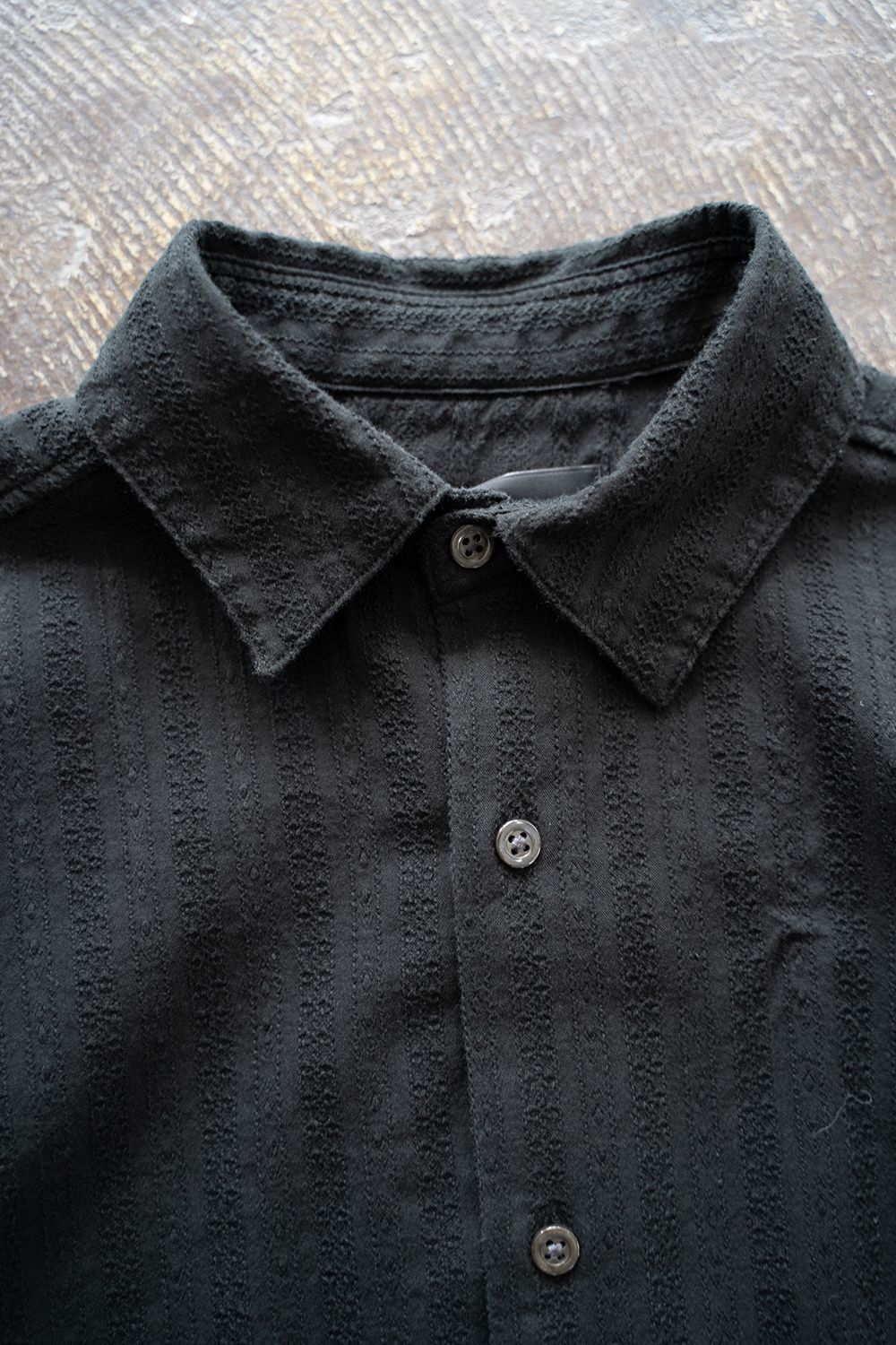 【ラスト1点】【23SS】Garmentdye Leno Cloth L/S Shirt/ガーメントダイレノクロスロングスリーブシャツ(BLACK)