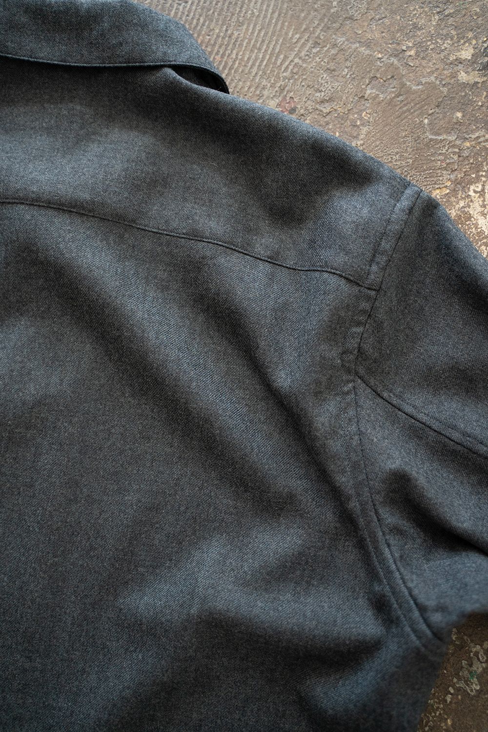 【ラスト1点】【24AW】Super120'sウールシャツ(BLUE CHARCOAL)