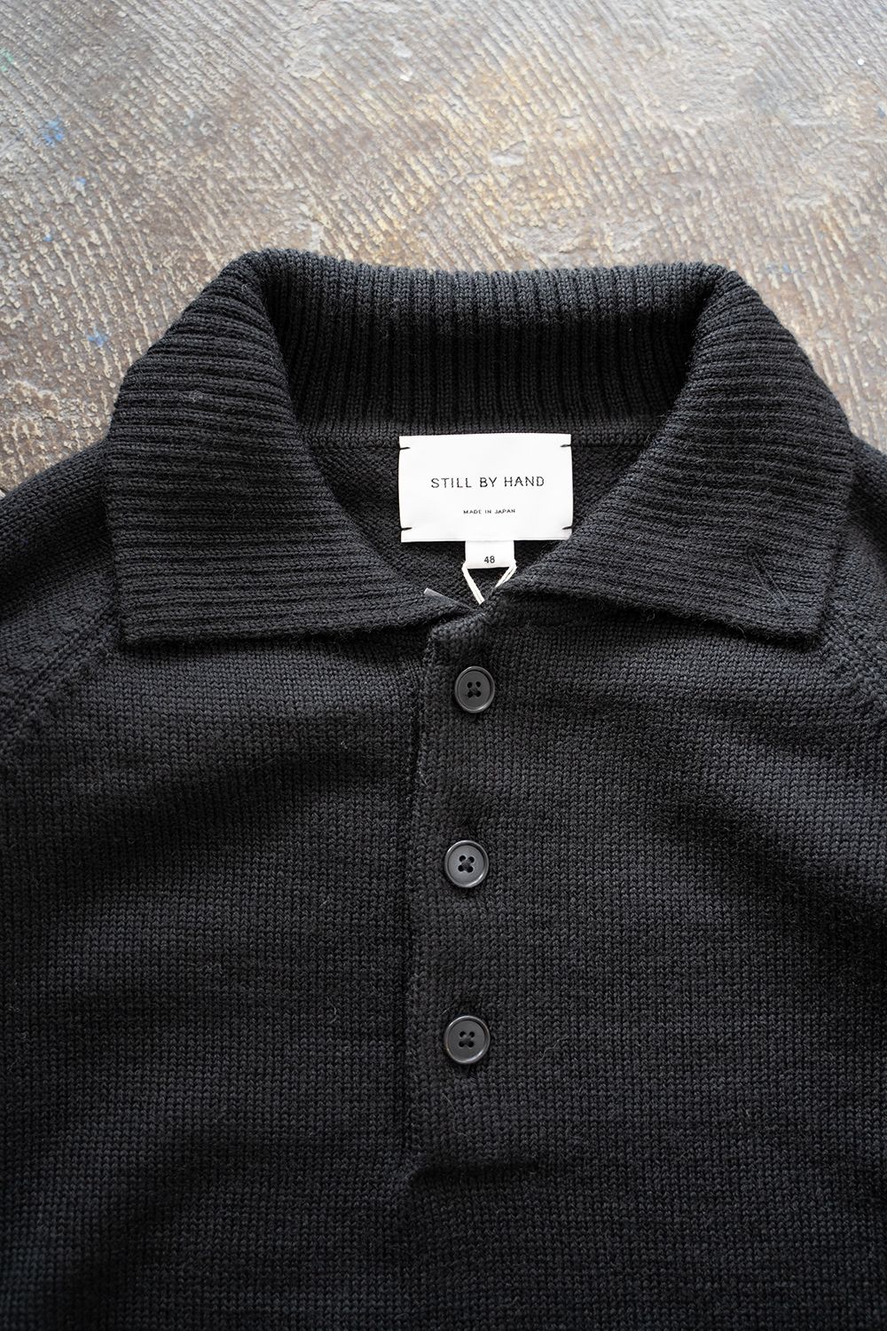 STILL BY HAND - 【ラスト1点】【23AW】7Gニットポロ(BLACK) | Salty