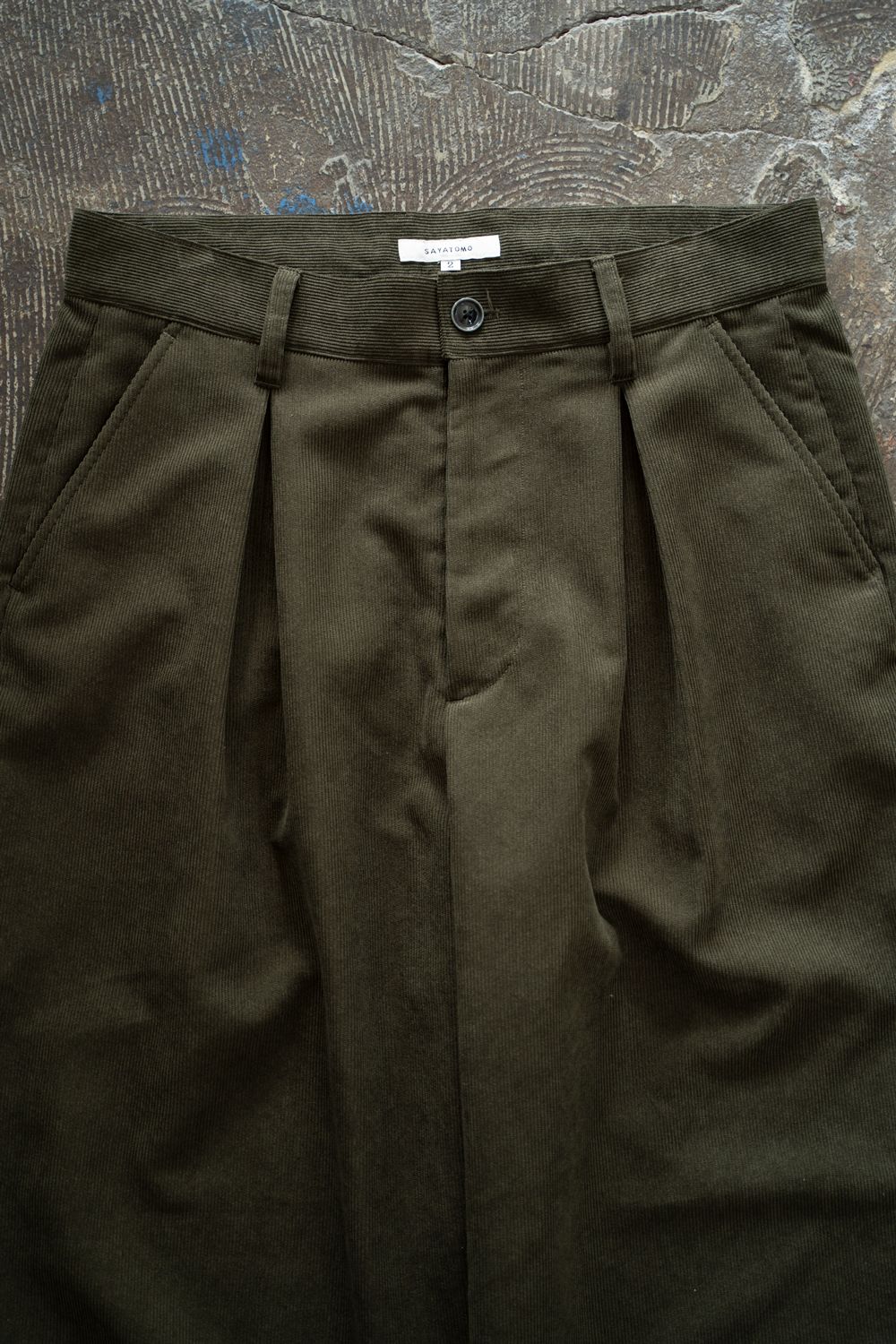 【26AW】2-Tack Corduroy Baggy Trousers/2タックコーデュロイバギートラウザーズ(OLIVE)