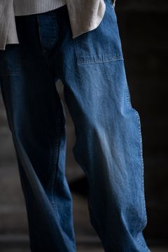 【ラスト1点】インディゴスビンコットン11.5ozデニムベイカーパンツ(MIDIUM DARK BLUE DAMAGE)