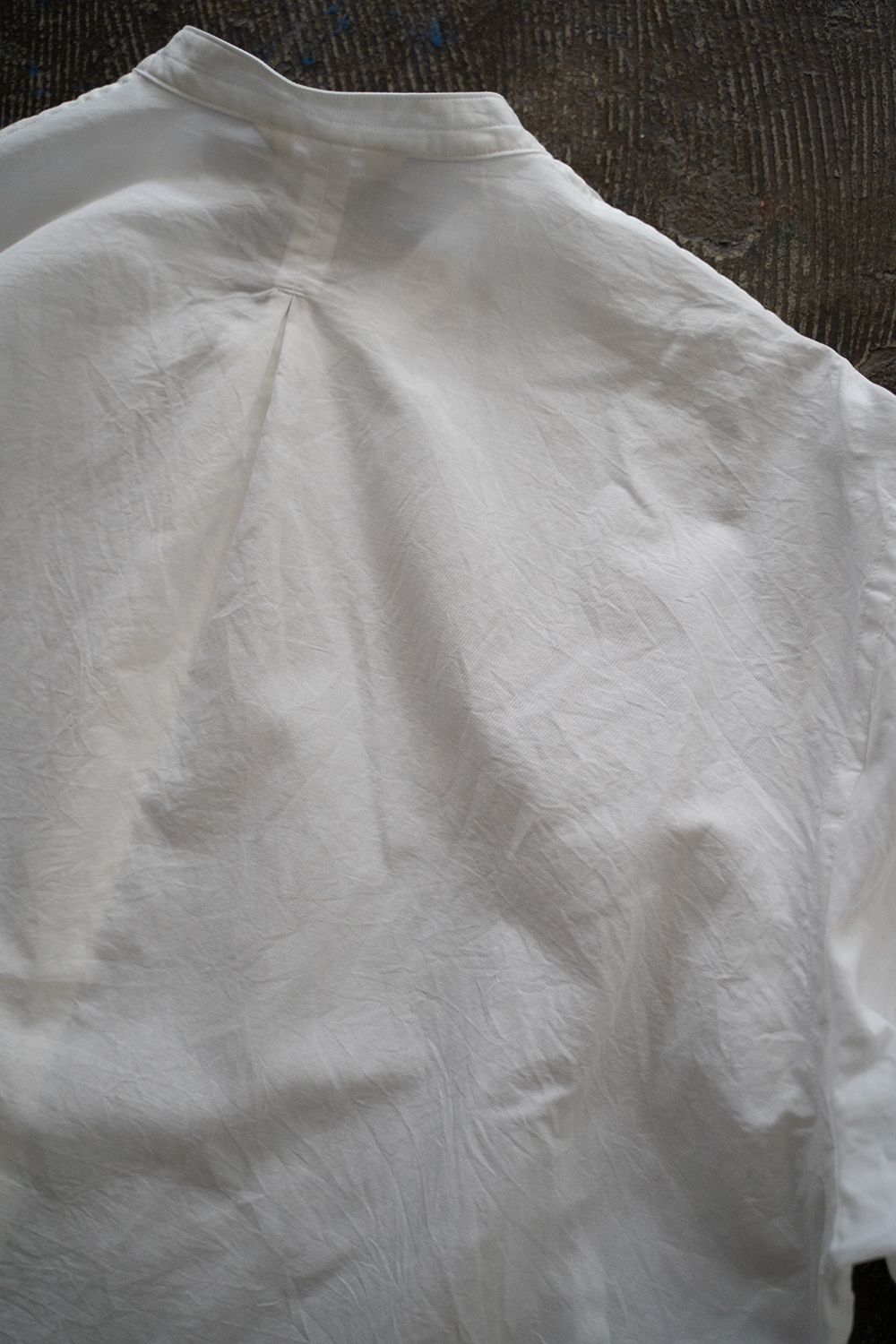 【ラスト1点】【24SS】ラミー混バンドカラープルオーバーシャツ(WHITE)