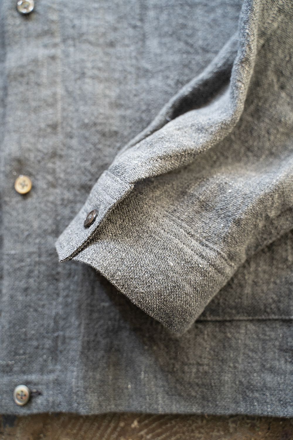【ラスト1点】【23SS】リネン×シルクシャツブルゾン(SLATE GRAY)