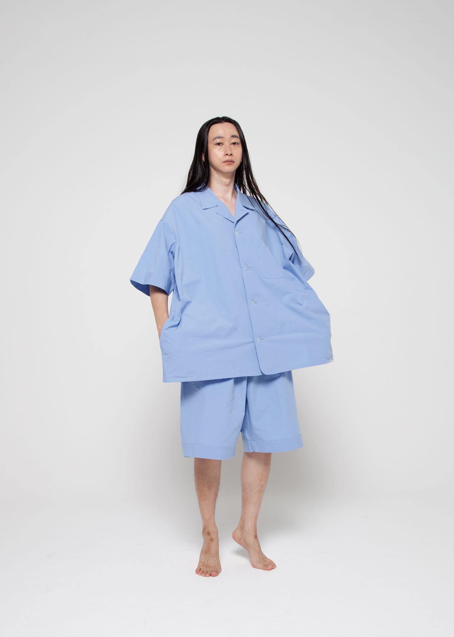 NOWHAWとnanamica 水色 ルームウェア新品 nanamica × NOWHAWのコラボパジャマ