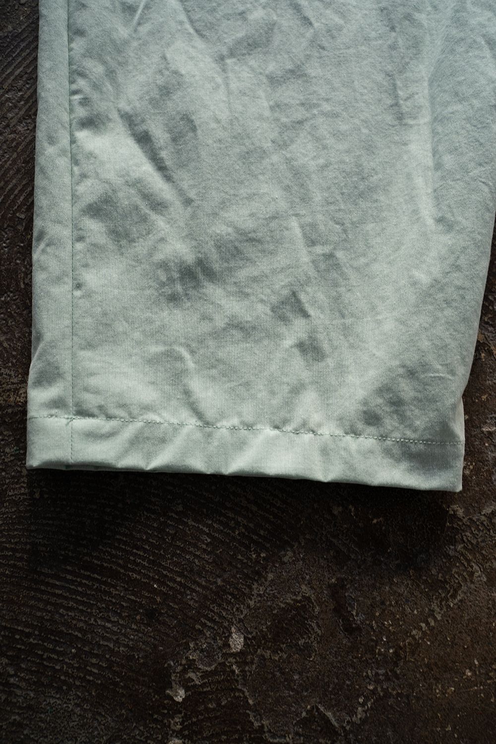【ラスト1点】【23SS】T/C Chambray Gathered Pants/ポリエステルコットンシャンブレーギャザーパンツ(GREEN)