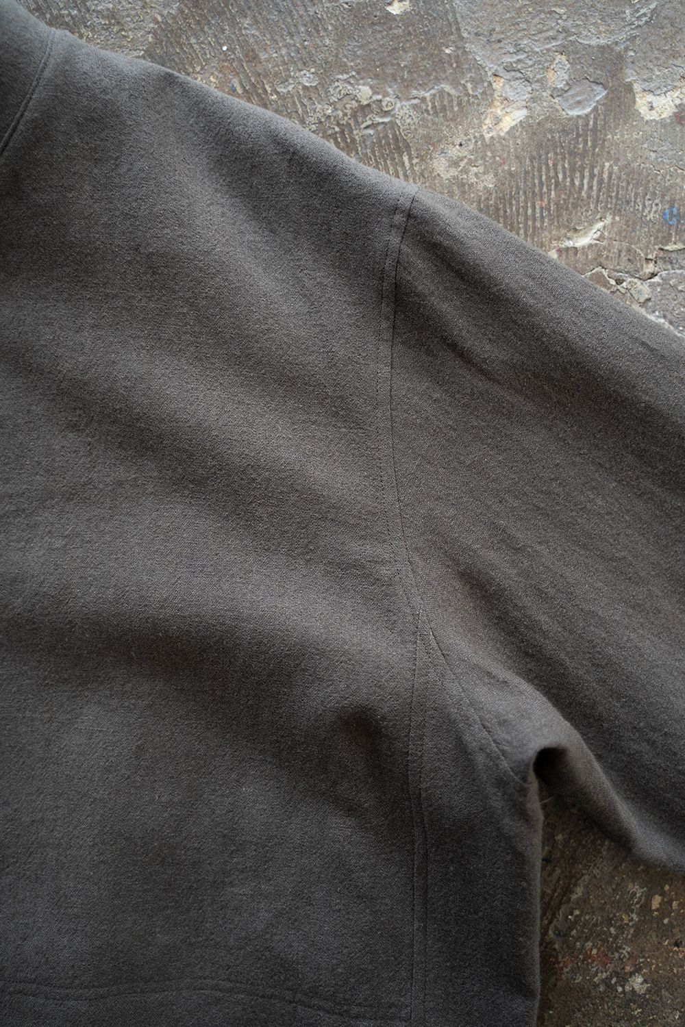【ラスト1点】【24AW】リネン×ウールスタンドカラーブルゾン(DUSTY BROWN)