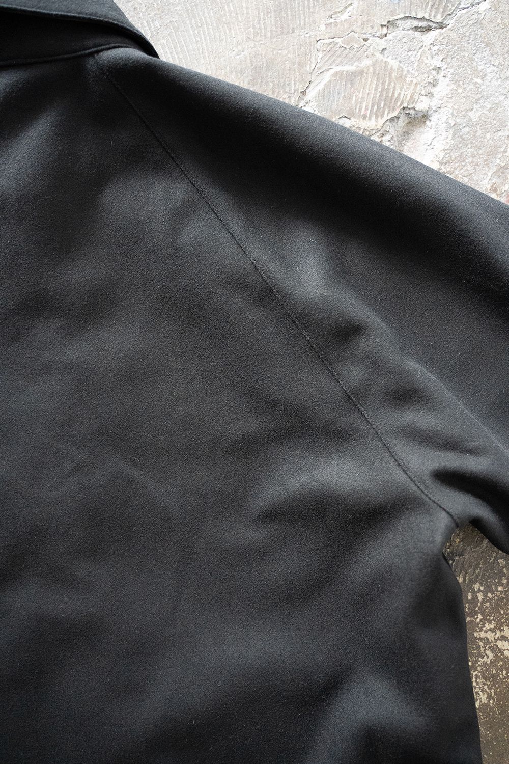 【ラスト1点】【22AW】コーデュロイ切り替えSuper100'sウールメルトンブルゾン(BLACK)