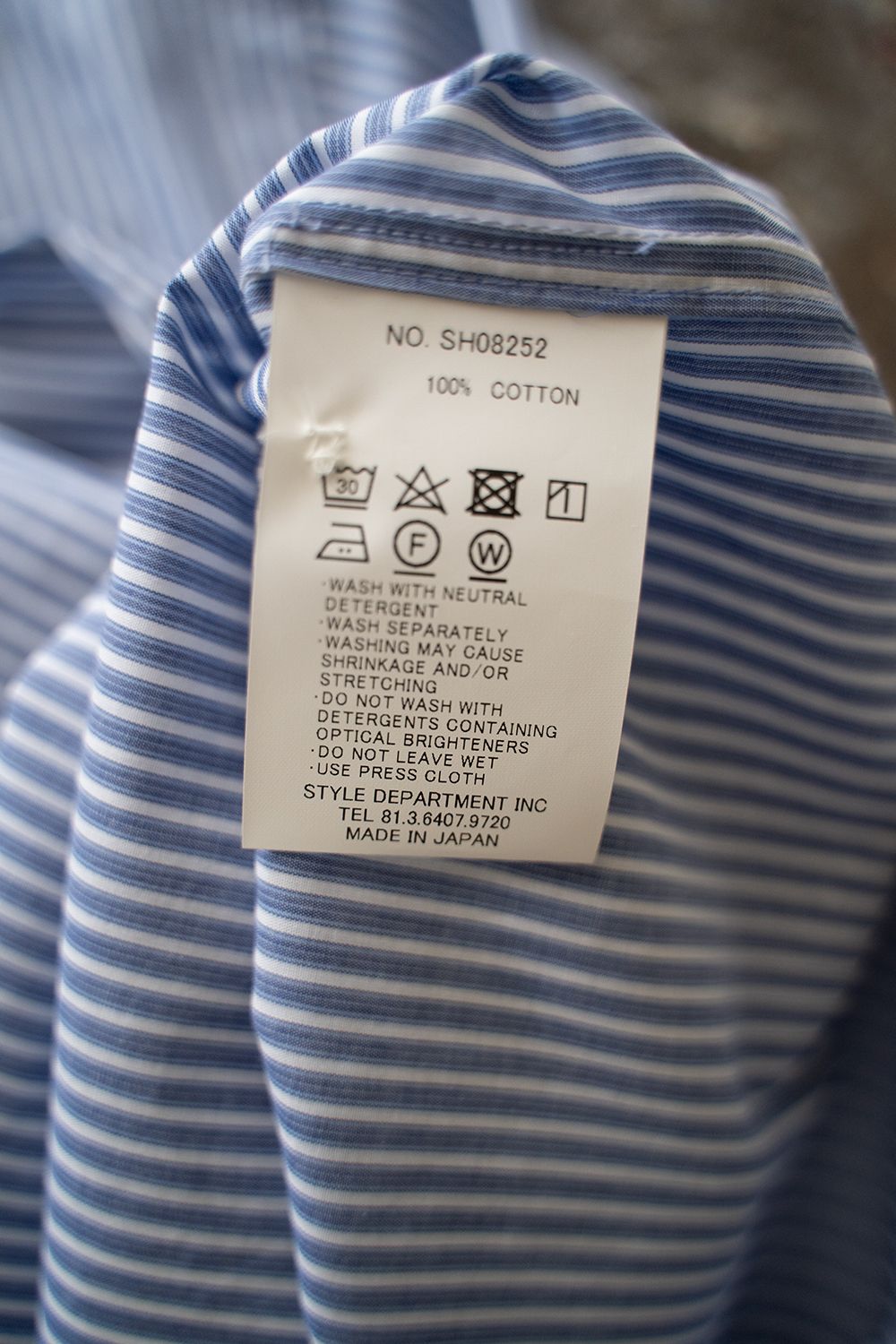 【ラスト1点】【25SS】極小襟ストライプシャツ(NAVY)