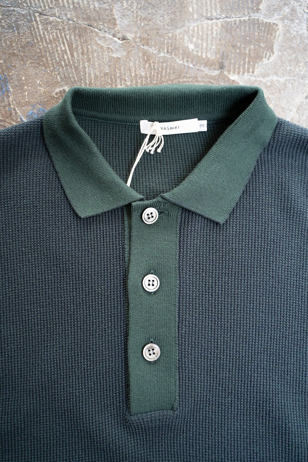 YASHIKI - 【ラスト1点】【22SS】Hyoka Knit Polo(NAVY) | Salty