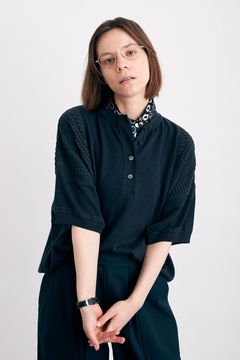 【ラスト1点】【24SS】Ogawa Henley Knit(BLACK)
