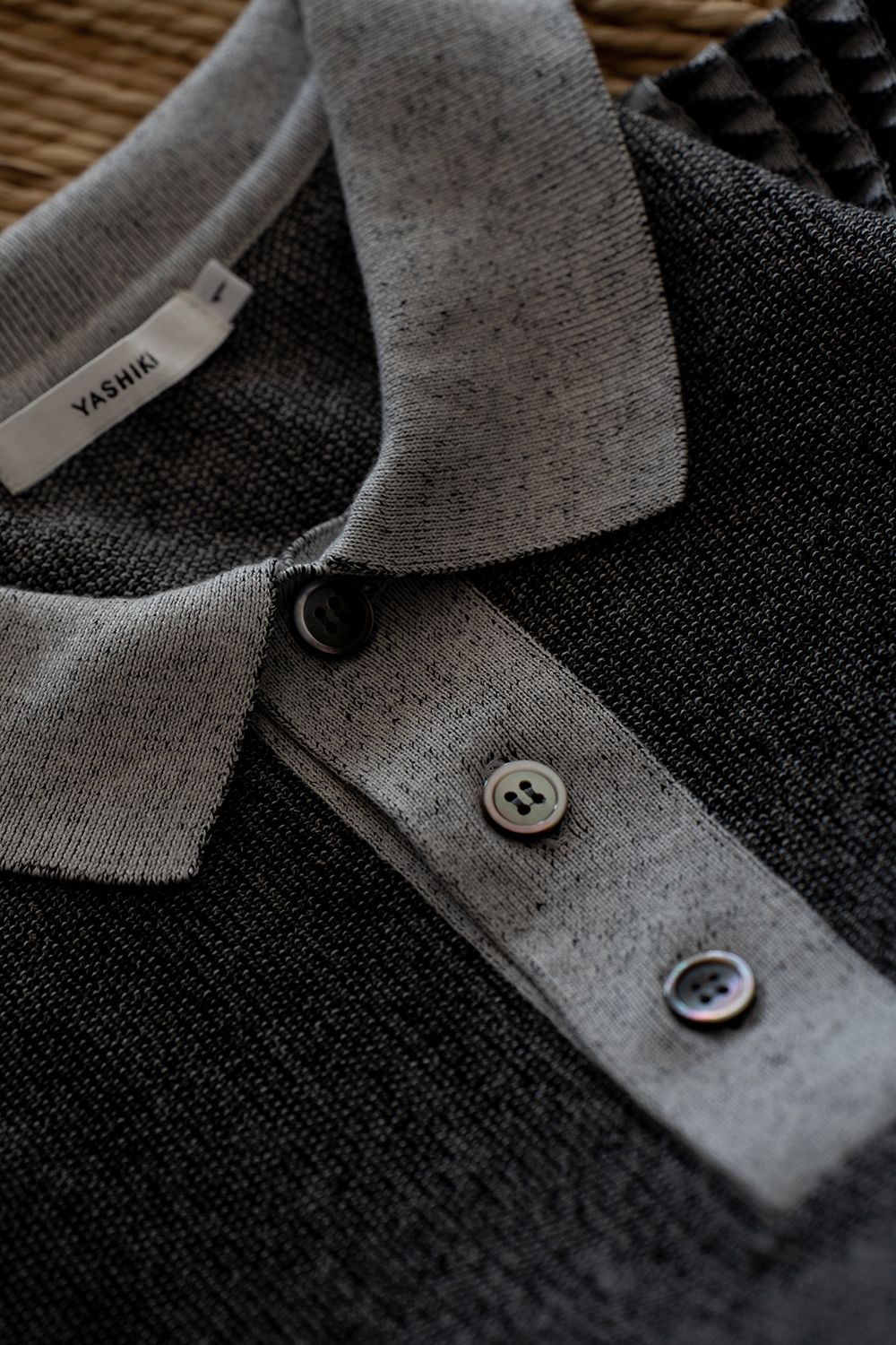 【26SS】Aotsuyu Knit Polo(MIX GRAY)