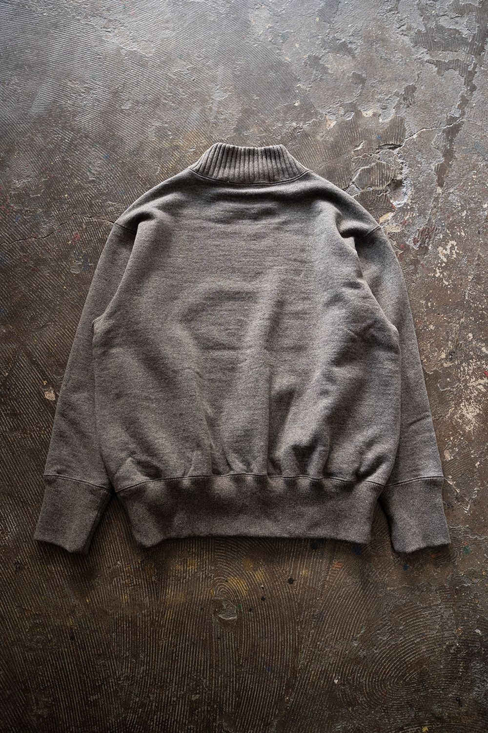 【ラスト1点】wool french terry turtle neck sweatshirt/ウールフレンチテリータートルネックスウェットシャツ(TAUPE)