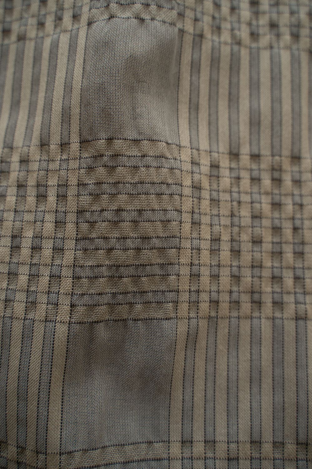【ラスト1点】【25SS】Sheer Plaid H/S SH / シアーチェックハーフスリーブシャツ (BEIGE)