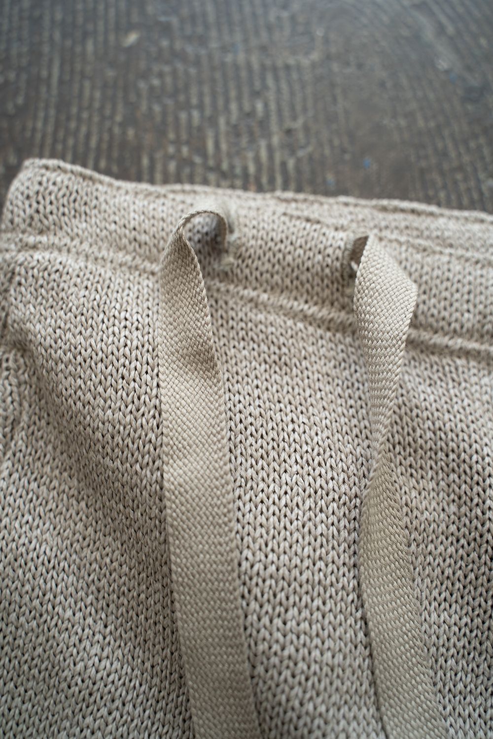 【ラスト1点】Roll Knit Military Shorts/和紙混ロールニットショーツ(GREIGE)