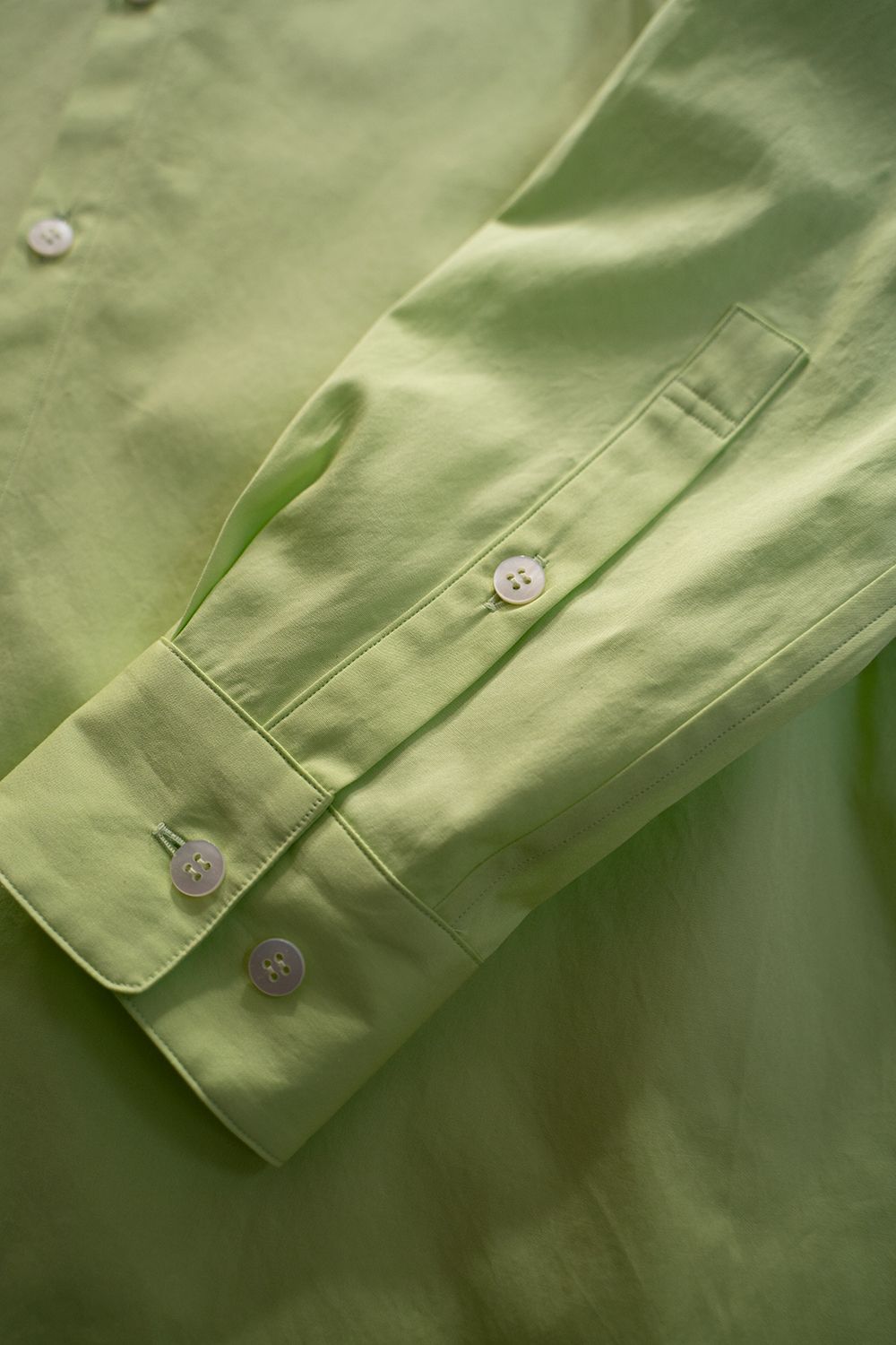 Cale - 【ラスト1点】スーピマコットンバンドカラーシャツ(GREEN