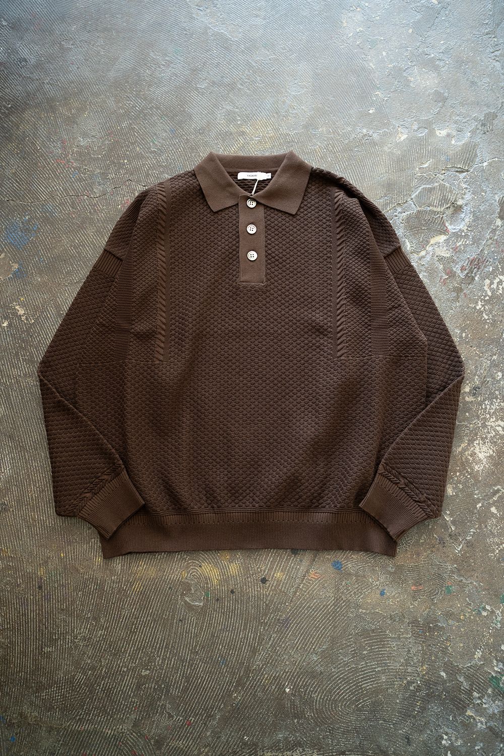 YASHIKI - 【ラスト1点】【24AW】Sekka Knit Polo(BROWN) | Salty