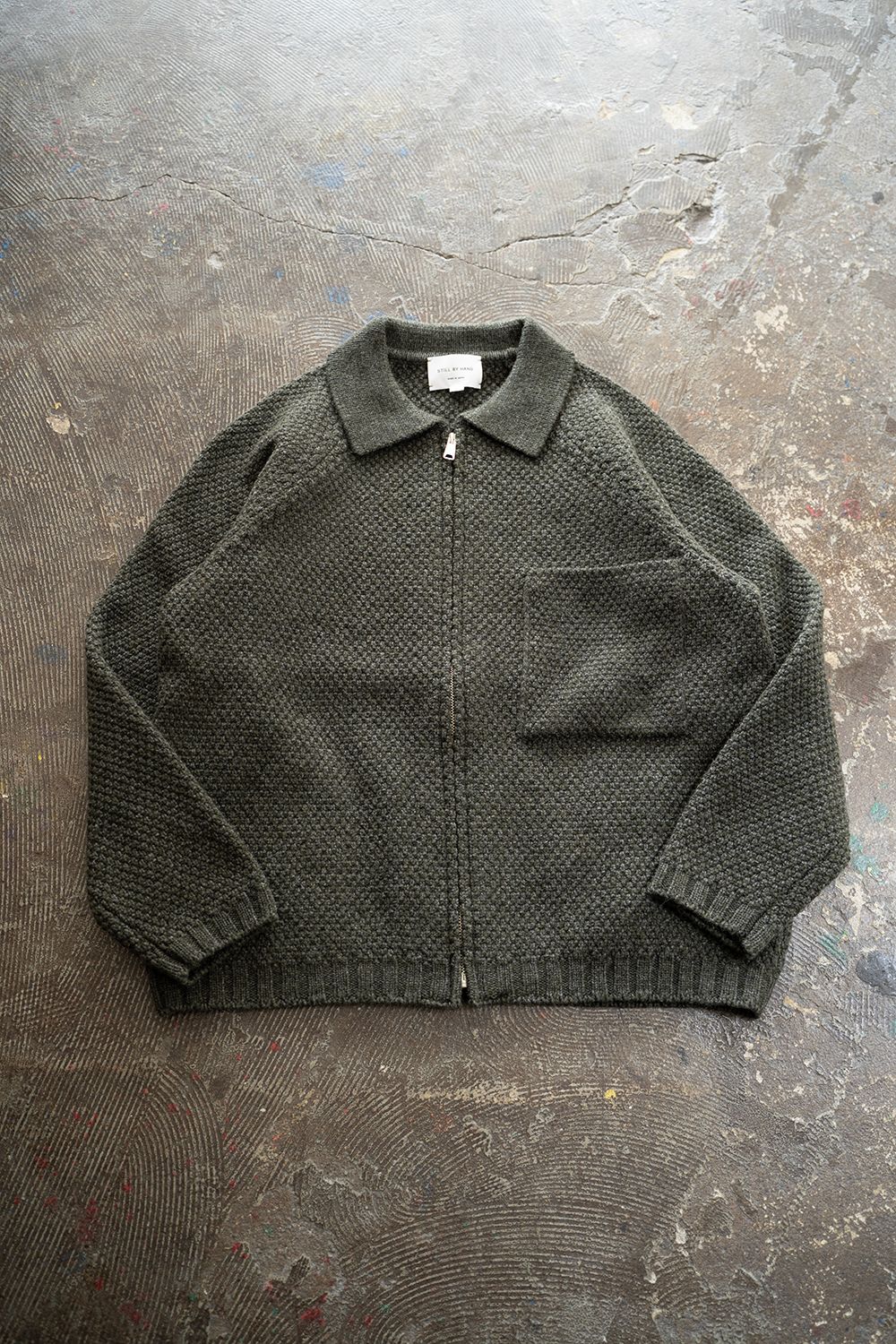 【25AW】5Gニットジップブルゾン(MELANGE KHAKI)