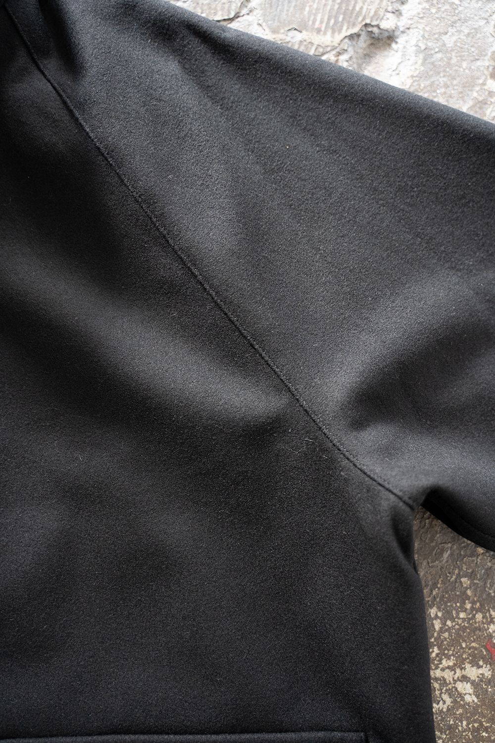 【ラスト1点】【22AW】コーデュロイ切り替えSuper100'sウールメルトンブルゾン(BLACK)