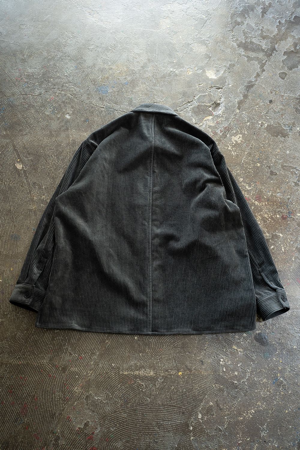 【ラスト1点】【25AW】綿×レーヨンコーデュロイシャツジャケット(BLUE CHARCOAL)