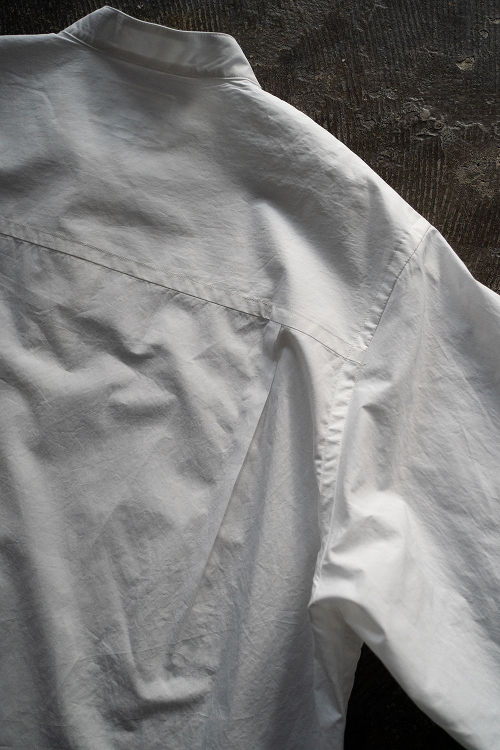 【ラスト1点】【25SS】リネン混バンドカラーシャツ(WHITE)