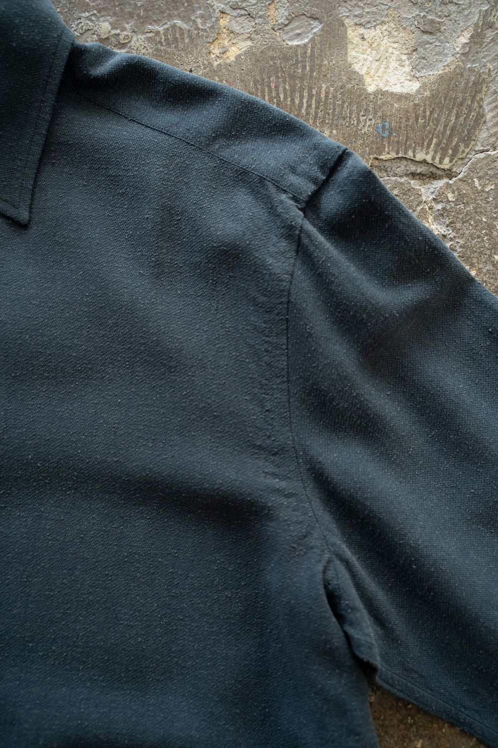 【ラスト1点】【25AW】Silk Nep Kersey Windsor Wide Collar Shirt(IRON BLUE)
