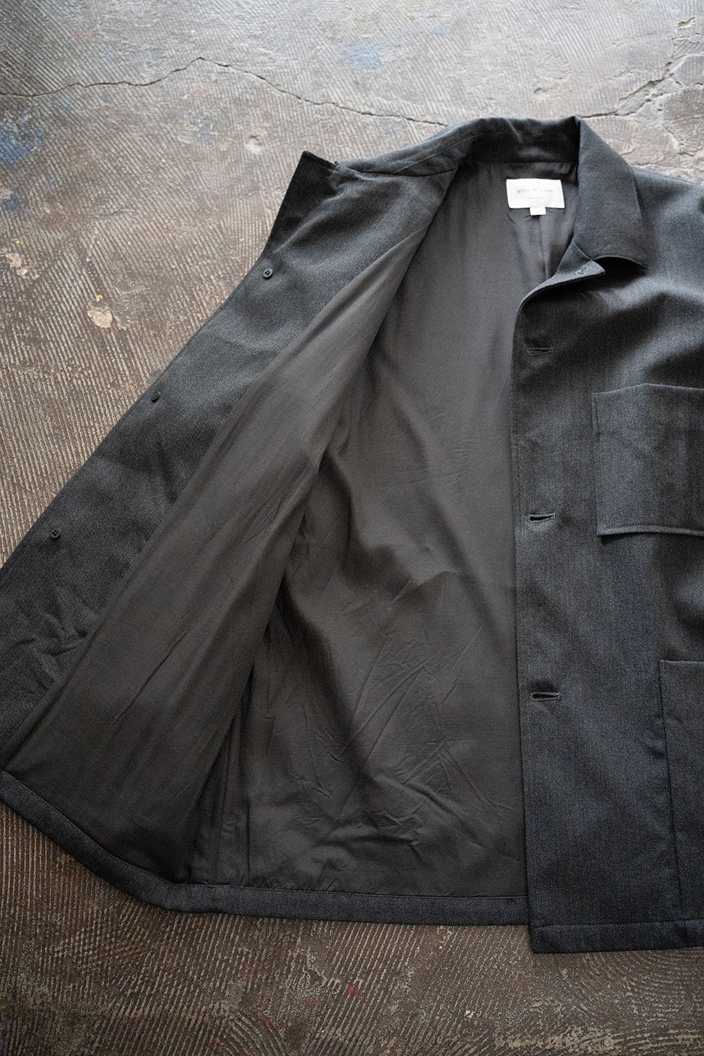 【25AW】ウールサージカバーオール(CHARCOAL)