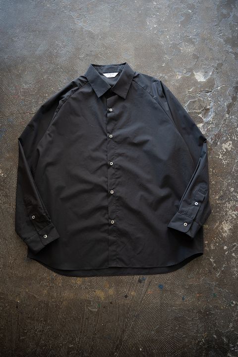 【ラスト1点】【25AW】コットンラグランスリーブシャツ(CHARCOAL)
