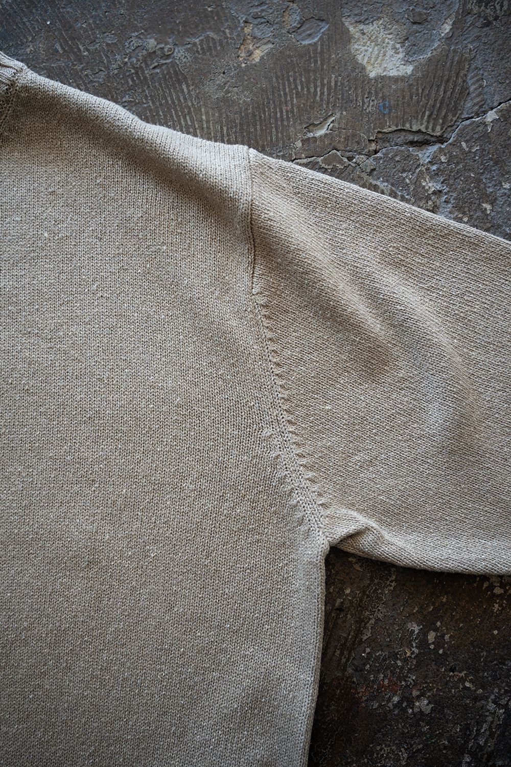 【ラスト1点】【25AW】シルク×コットンクルーネックニット(SAND BEIGE)