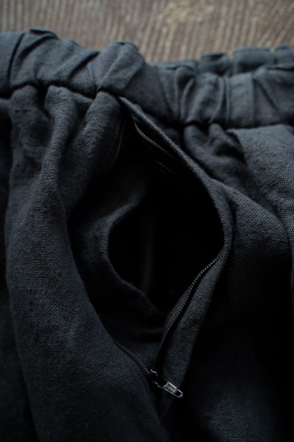 起毛大麻パンツ(墨黒)