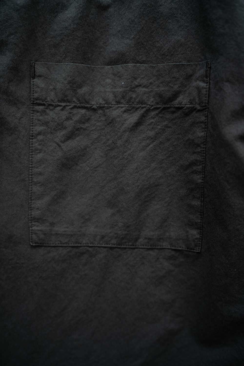 【26AW】ガーメントダイバンドカラーオーバーシャツ(INK BLACK)