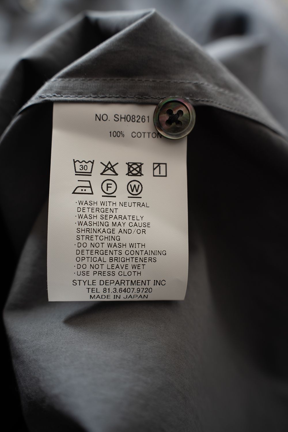 【26SS】コットンブロード半袖シャツ(GREY)