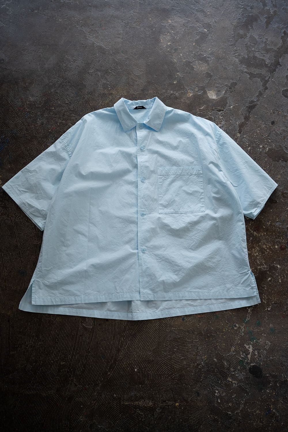 【ラスト1点】【25SS】タイプライター半袖オーバーシャツ(ICE BLUE)