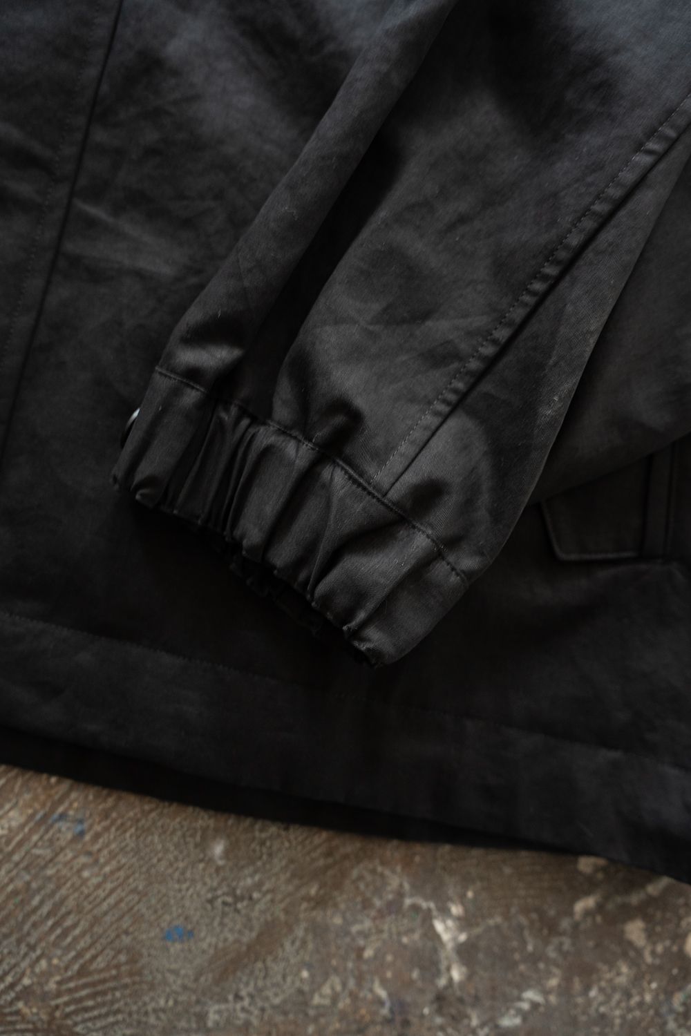 【26SS】コットン×リネンスタンドカラーブルゾン(BLACK)