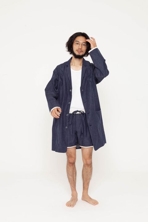 【ラスト1点】【定番人気】"day long" pajama(denim)/パジャマ(セットアップ)【ユニセックス】