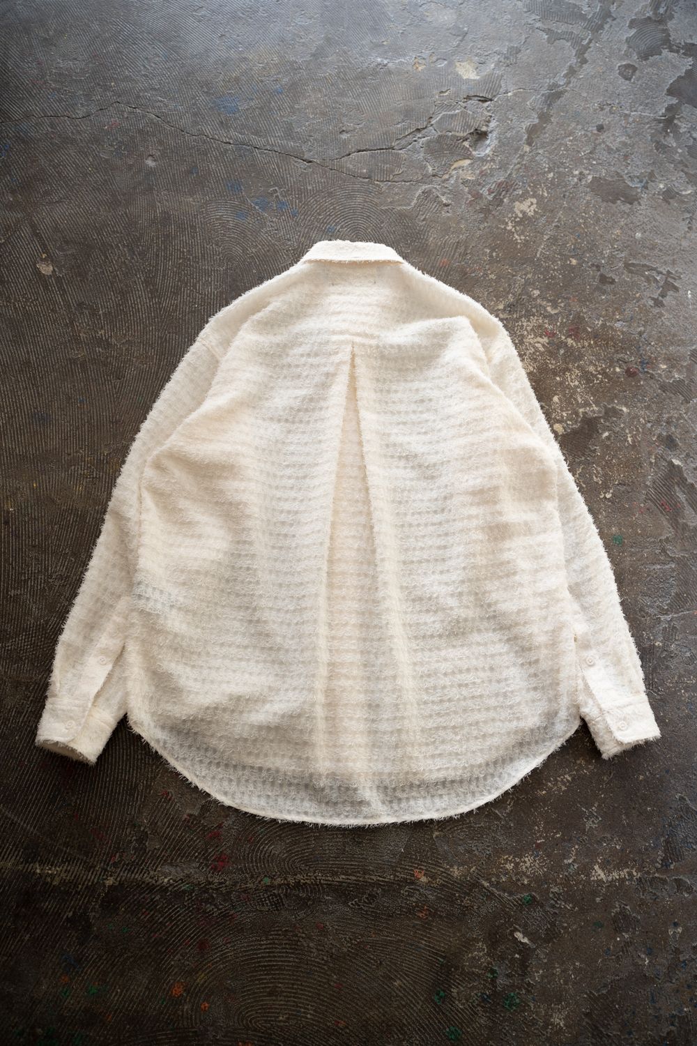 【ラスト1点】【25AW】Fuzzy Sheer L/S Shirt/ファジーシアーロングスリーブシャツ(WHITE)