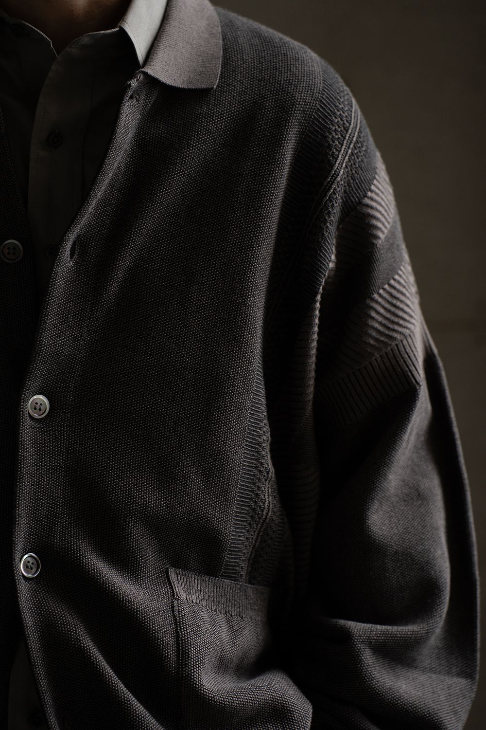 【26SS】Kokuu Collar Cardigan(GREIGE)