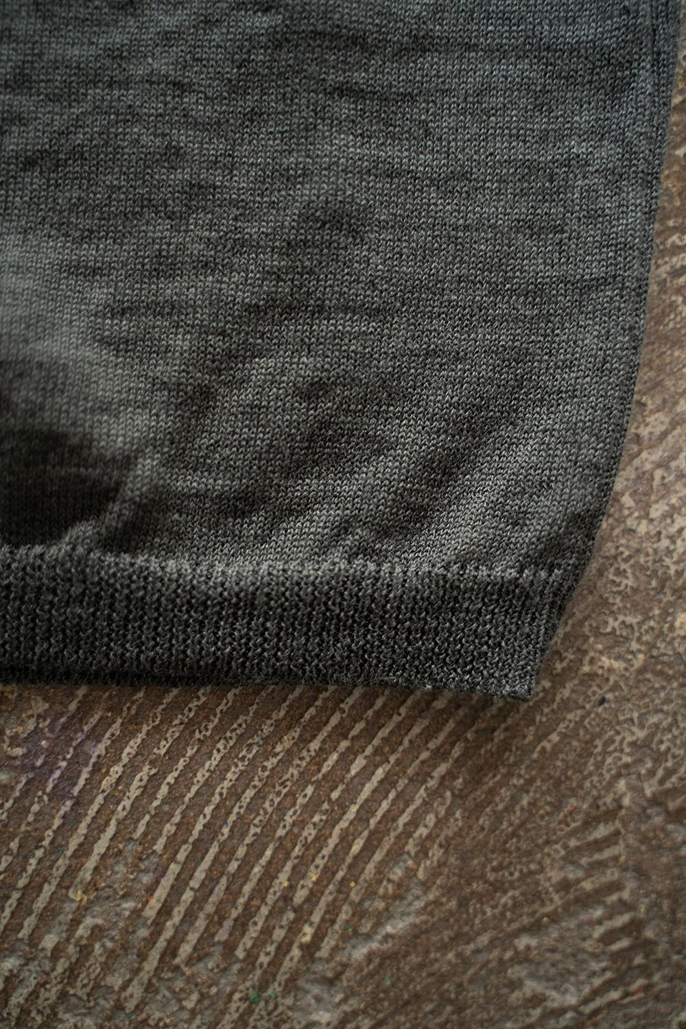 【ラスト1点】【25SS】リネン×コットンニットTee(GREEN CHARCOAL)