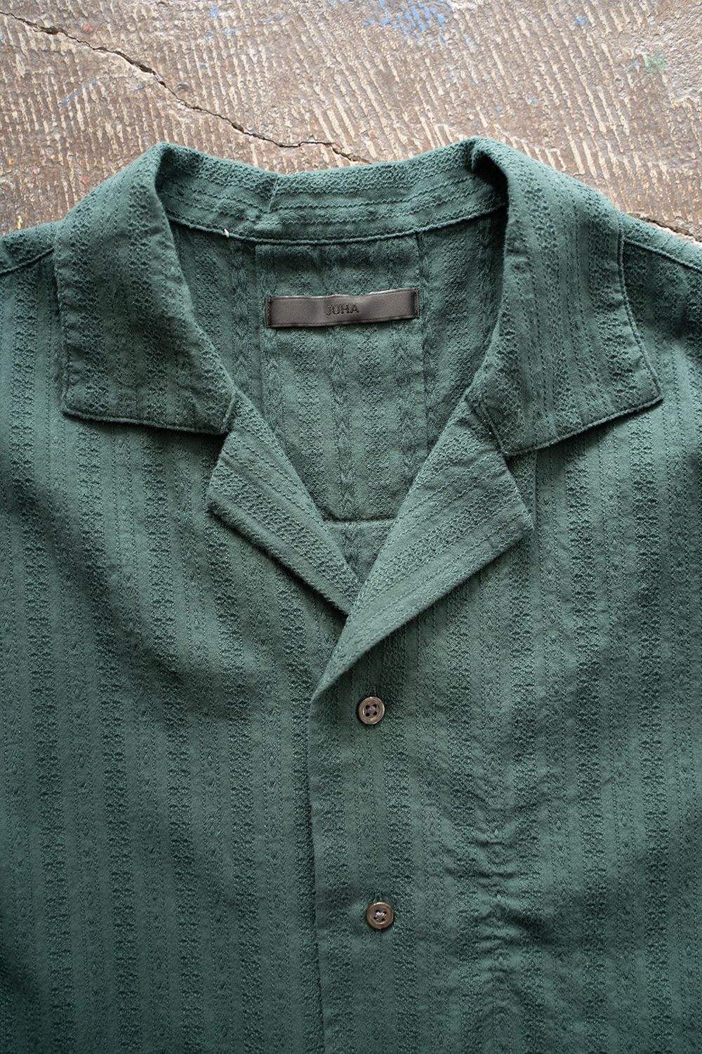 【ラスト1点】【23SS】Garmentdye Leno Cloth S/S Shirt/ガーメントダイレノクロスショートスリーブシャツ(GREEN)
