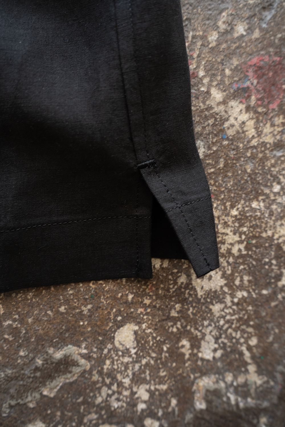 【26SS】セルロース×ラミーオープンカラーシャツ(BLACK)
