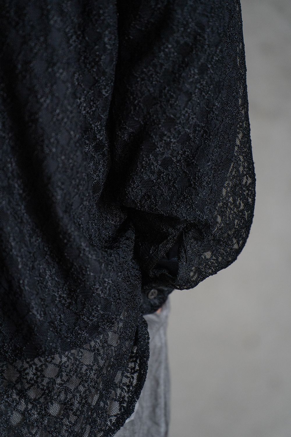 【ラスト1点】【24SS】Russell Lace L/S Shirt/ラッセルレースロングスリーブシャツ(BLACK)