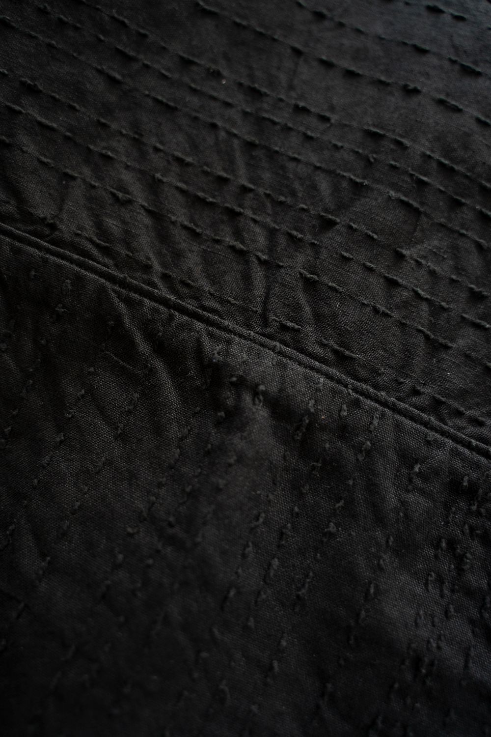 薄手刺し子織ジャケット(黒)