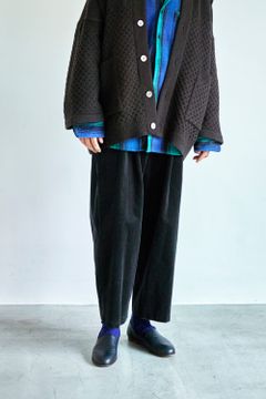 【ラスト1点】【22AW】2-Tack Corduroy Trousers/2タックコーデュロイトラウザース(CHARCOAL)