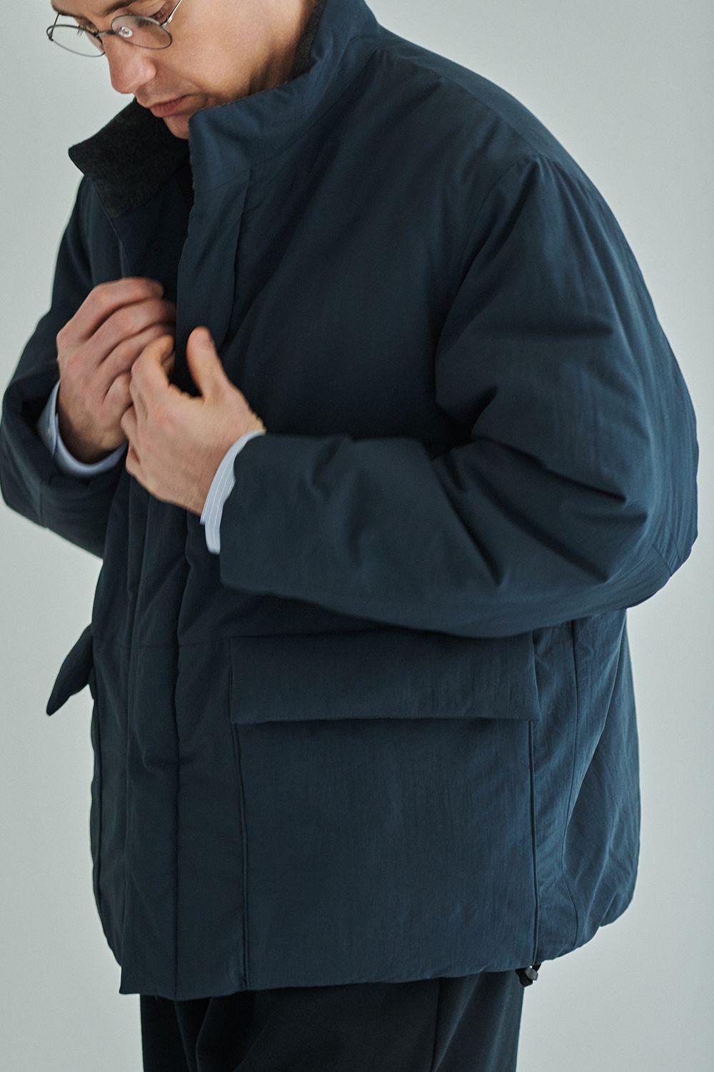 【25AW】シンサレートスタンドカラーブルゾン(TEAL BLUE)
