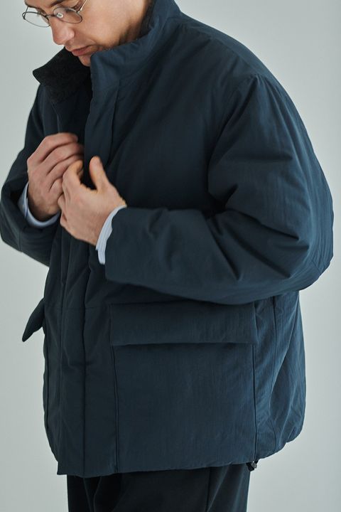 【25AW】シンサレートスタンドカラーブルゾン(TEAL BLUE)