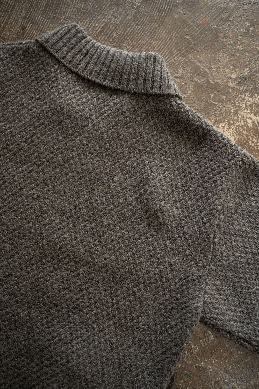 【ラスト1点】【25AW】英国羊毛5Gニットジップブルゾン(GRAY)