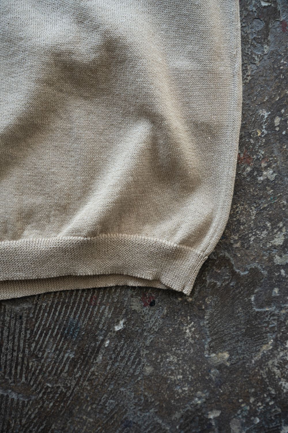 【26SS】綿×ポリエステル×リネン12GニットTee(BEIGE)