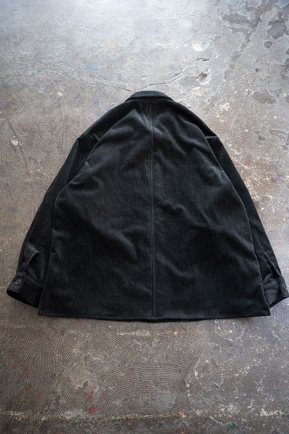 【ラスト1点】【25AW】綿×レーヨンコーデュロイシャツジャケット(BLACK)